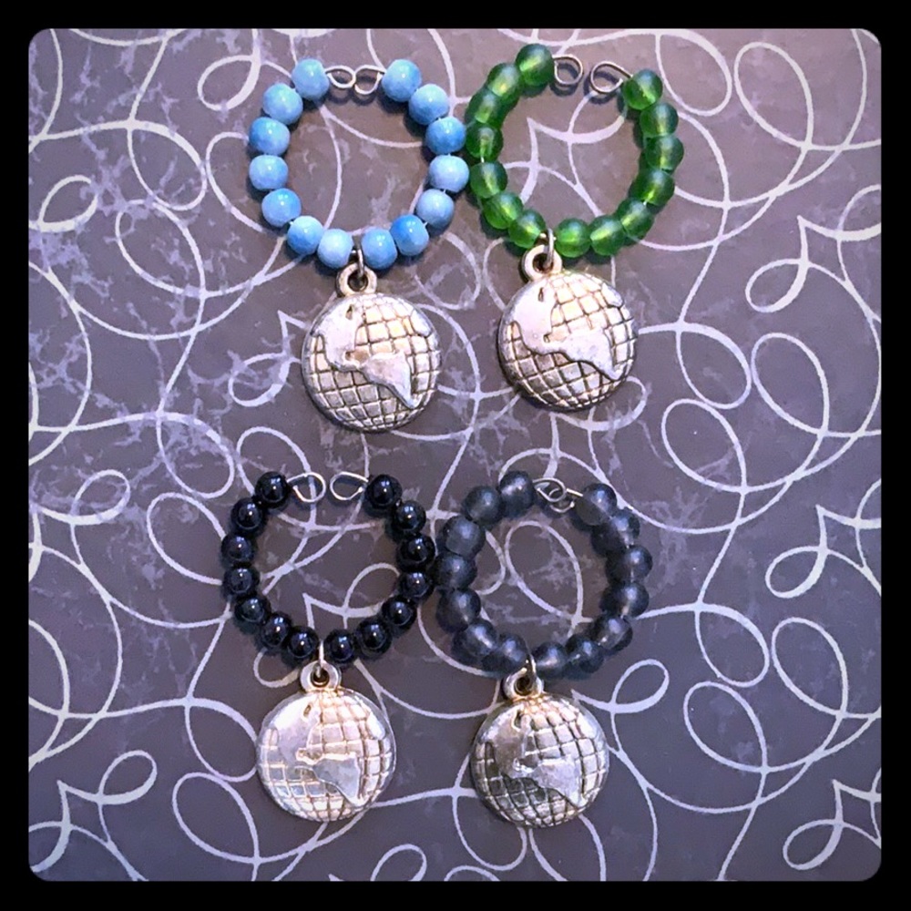 Set of 4 Wine Glass Charm Markers